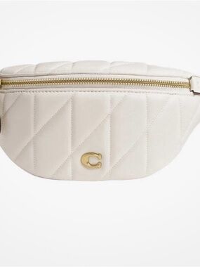 Coach Quilted Mini Belt Bag in Chalk with Gold Hardware - SOLD OUT! 🤩